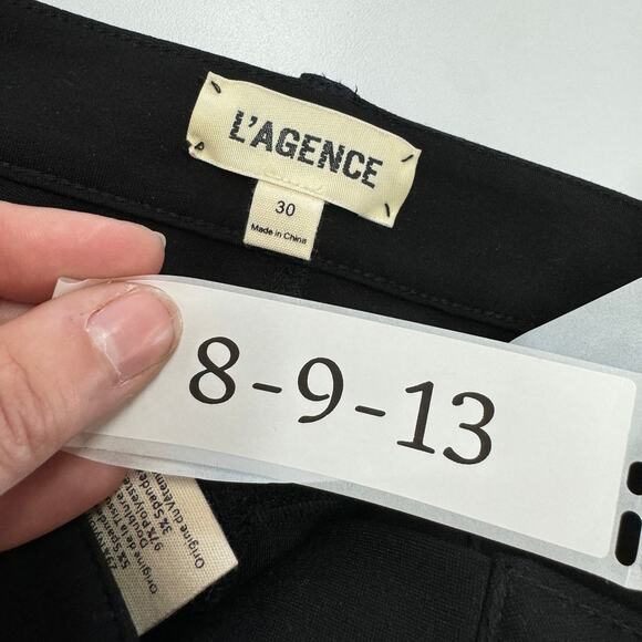 L'Agence Pants‎ Womens 30 Black Gigi Ponte Ankle Crop Trousers Career - Picture 4 of 9